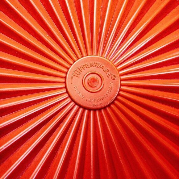 VTG Orange Tupperware Bundle: 6” Servalier Bowl w/ Lid, 3 Snack Cups - Picture 6 of 6